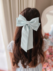 Amelie Blue Satin Bow - A Little Lacey
