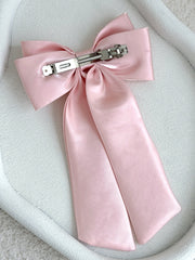Amelie Pink Satin Bow - A Little Lacey
