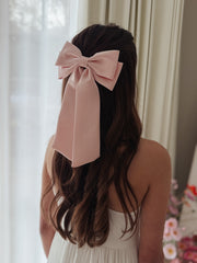 Amelie Pink Satin Bow - A Little Lacey