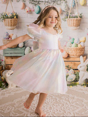 Anastasia Girls Rainbow Organza Dress - A Little Lacey