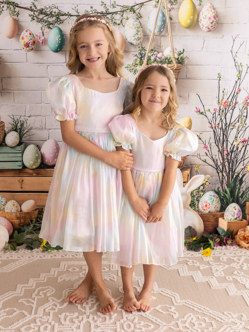 Anastasia Girls Rainbow Organza Dress - A Little Lacey