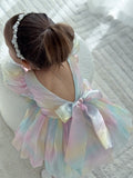 Organza party dress with a gentle V-back and full lining