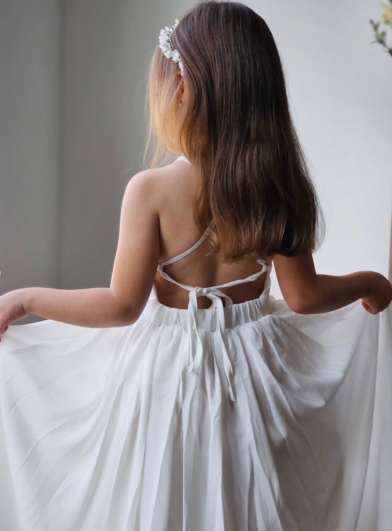 Libby Girls White Flower Headpiece - A Little Lacey