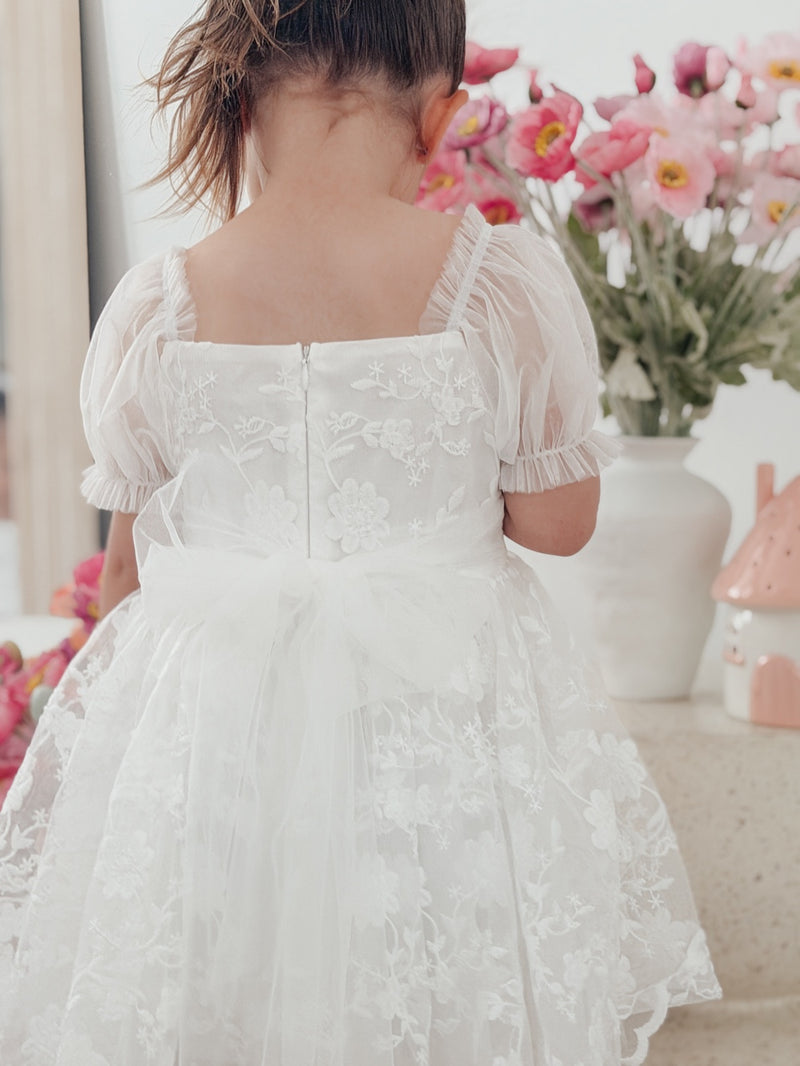 Arielle Girls White Dress - A Little Lacey