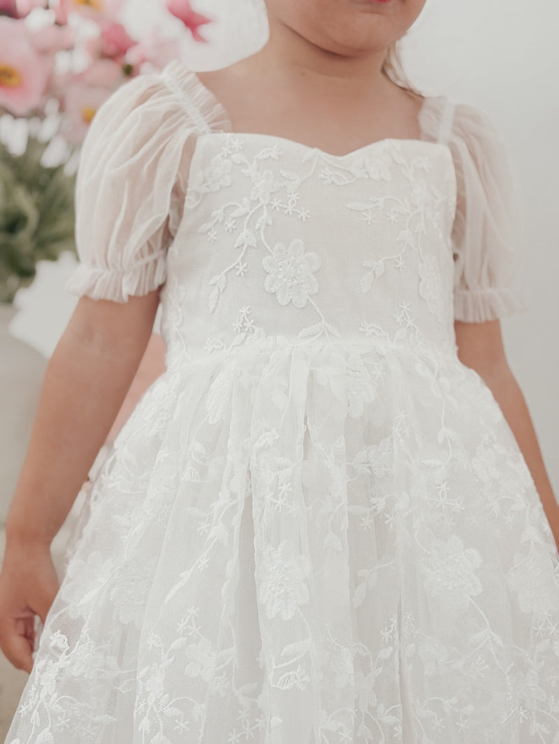 Arielle Girls White Dress - A Little Lacey