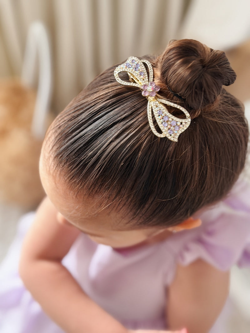 Aurelia Purple Bow Hair Clip - A Little Lacey