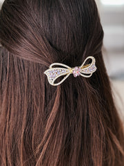 Aurelia Purple Bow Hair Clip - A Little Lacey