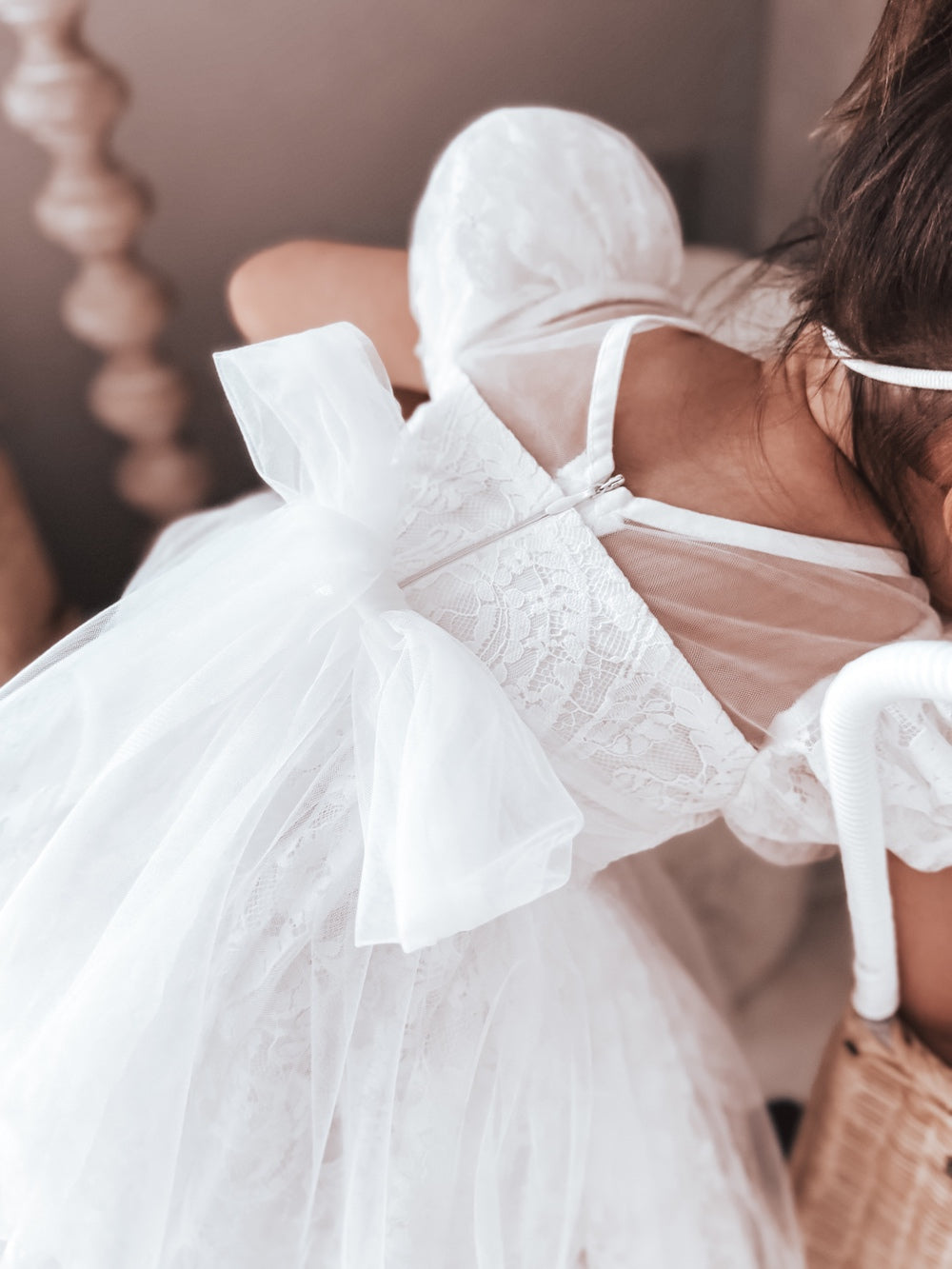 White lace dress for Christenings Baptisms and weddings