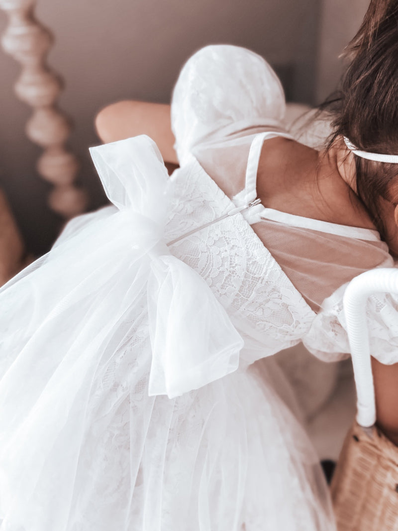 Genevieve Girls White Lace Dress - A Little Lacey