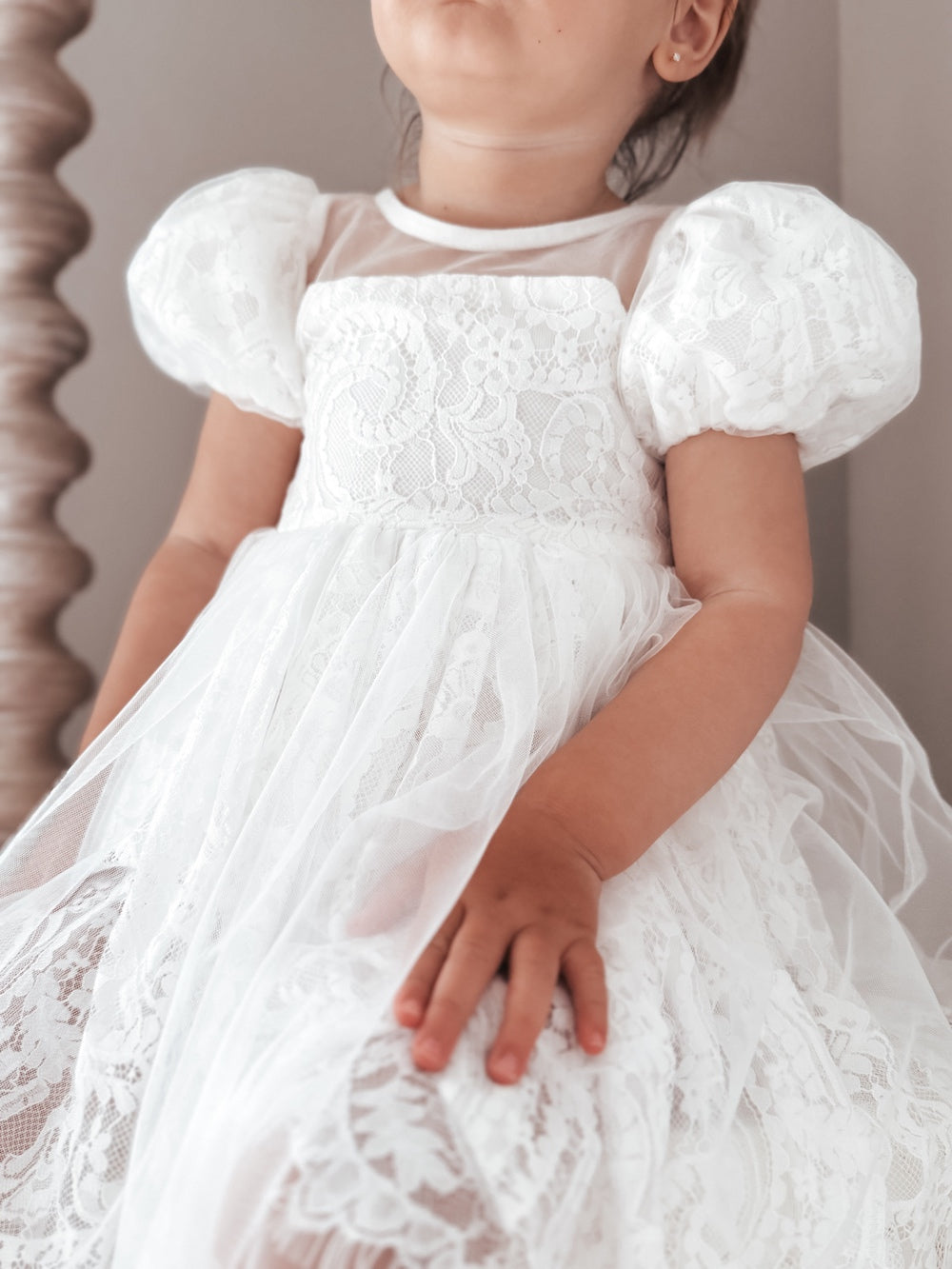 Genevieve Girls White Lace Dress - New Arrivals