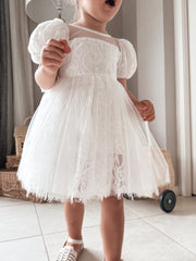 Genevieve Girls White Lace Dress - A Little Lacey