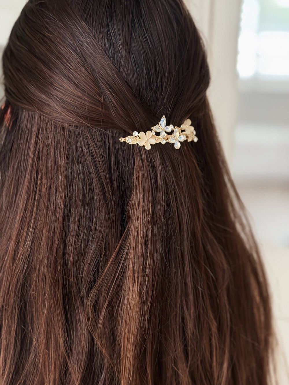 Azure Bloom floral hair clip for girls