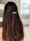 Ivory flower and crystal hair clip