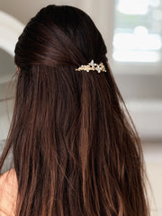 Azure Bloom Gold Hair Clip - A Little Lacey