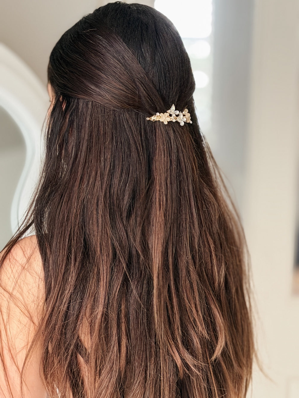 Crystal flower girl hair accessory