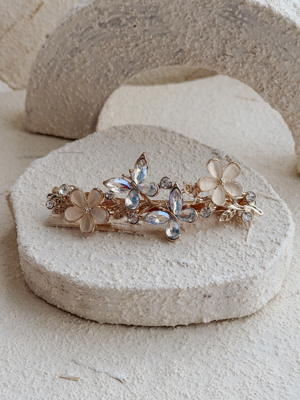 Ivory floral hair clip for Communion