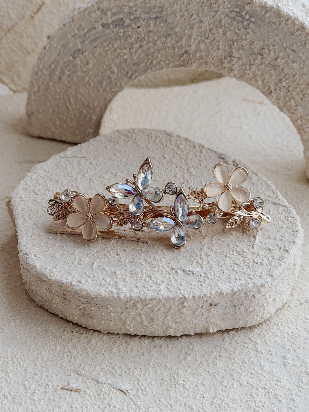 Ivory floral hair clip for Communion