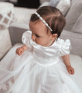 Belle Girls White Satin Dress - A Little Lacey · Photo 5 of 10