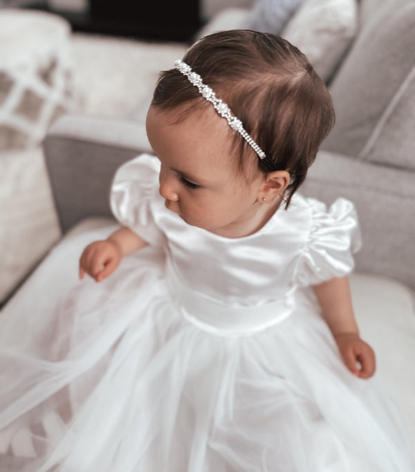 Belle Girls White Satin Dress Last Size 7 & 8