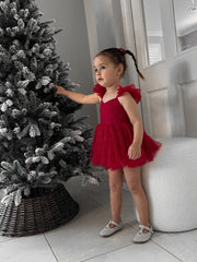 Belle Red Sparkle Christmas Baby Dress - A Little Lacey