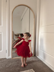 Belle Girls Red Sparkle Christmas Dress - A Little Lacey