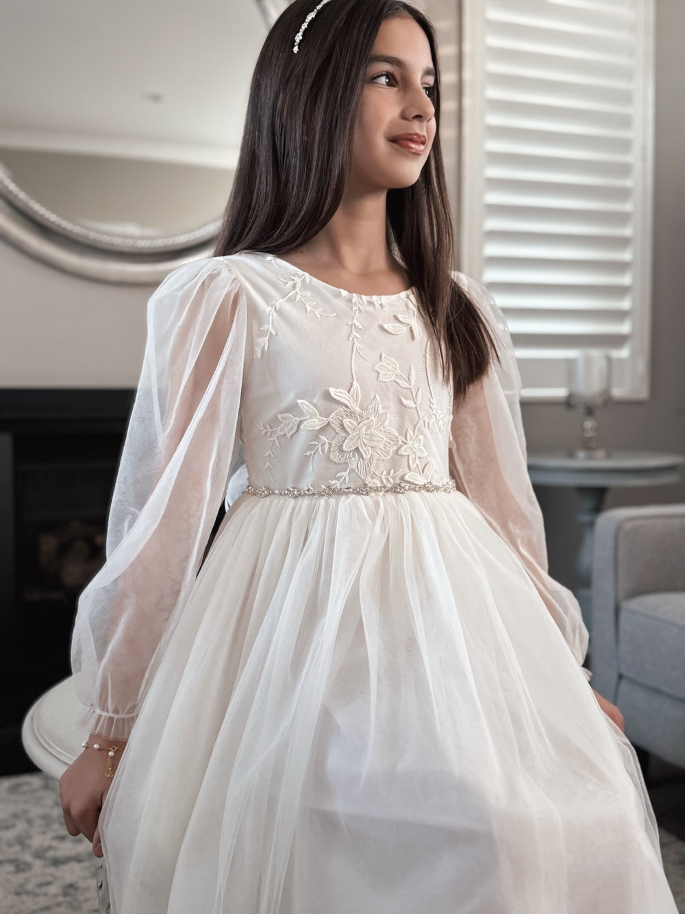 Belle Girls Diamante Sash Belt