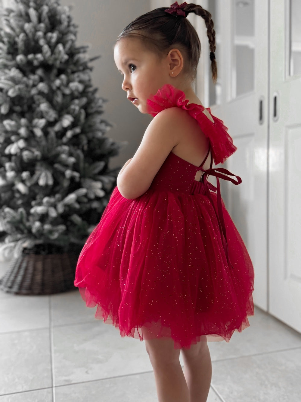 Belle Red Sparkle Baby Romper