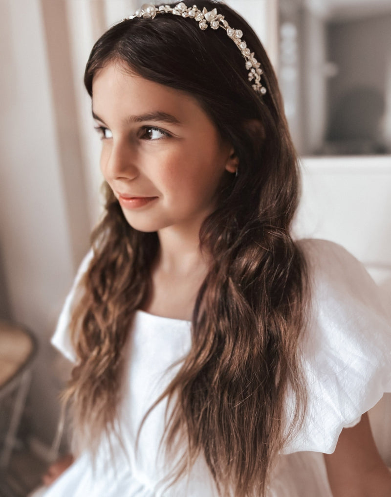 Bianca Girls Gold Headband - A Little Lacey