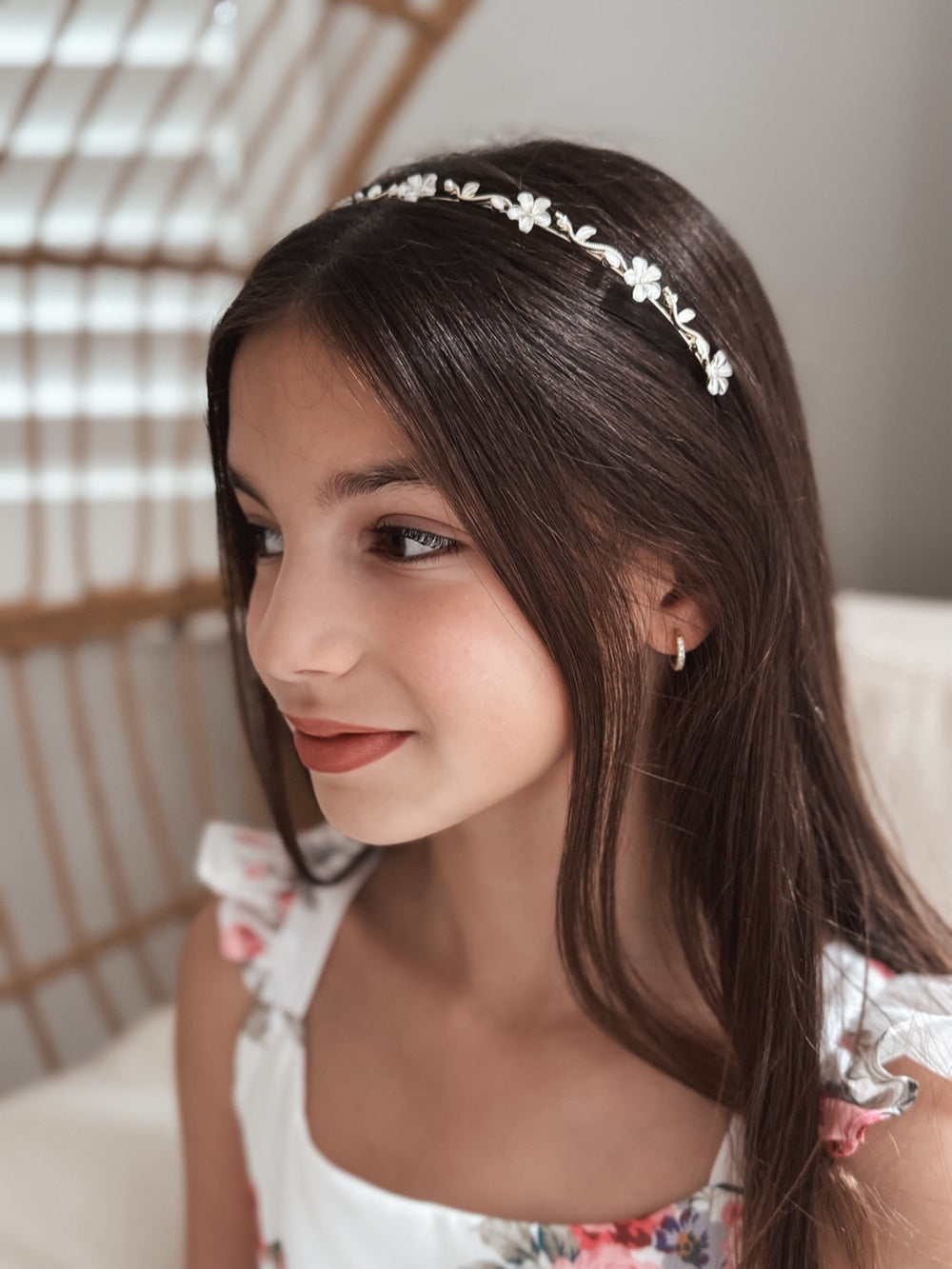Billie Girls Gold Floral Headband - Tiaras and Headpieces