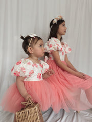 Blossom Puff Sleeve Girls Dress - A Little Lacey