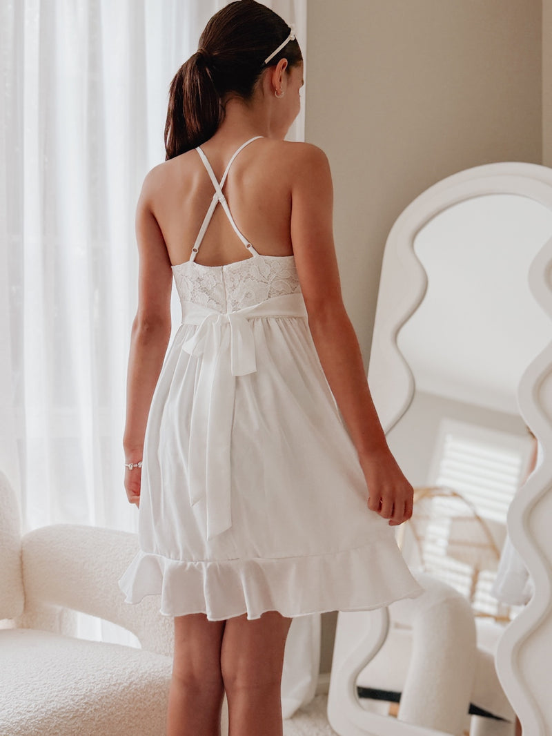 Bella Girls White Dress - A Little Lacey