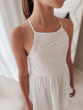 White girls dress with flowing skirt