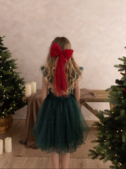 Belle Girls Green Sparkle Christmas Dress - A Little Lacey