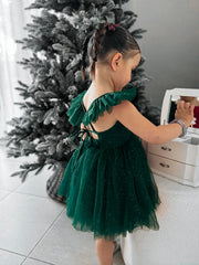 Belle Green Sparkle Baby Romper - A Little Lacey