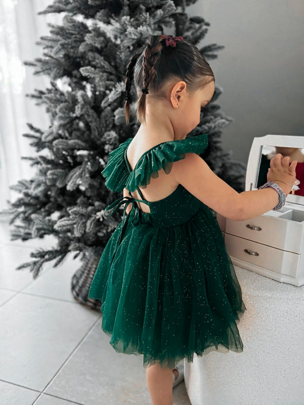 Belle Green Sparkle Baby Romper