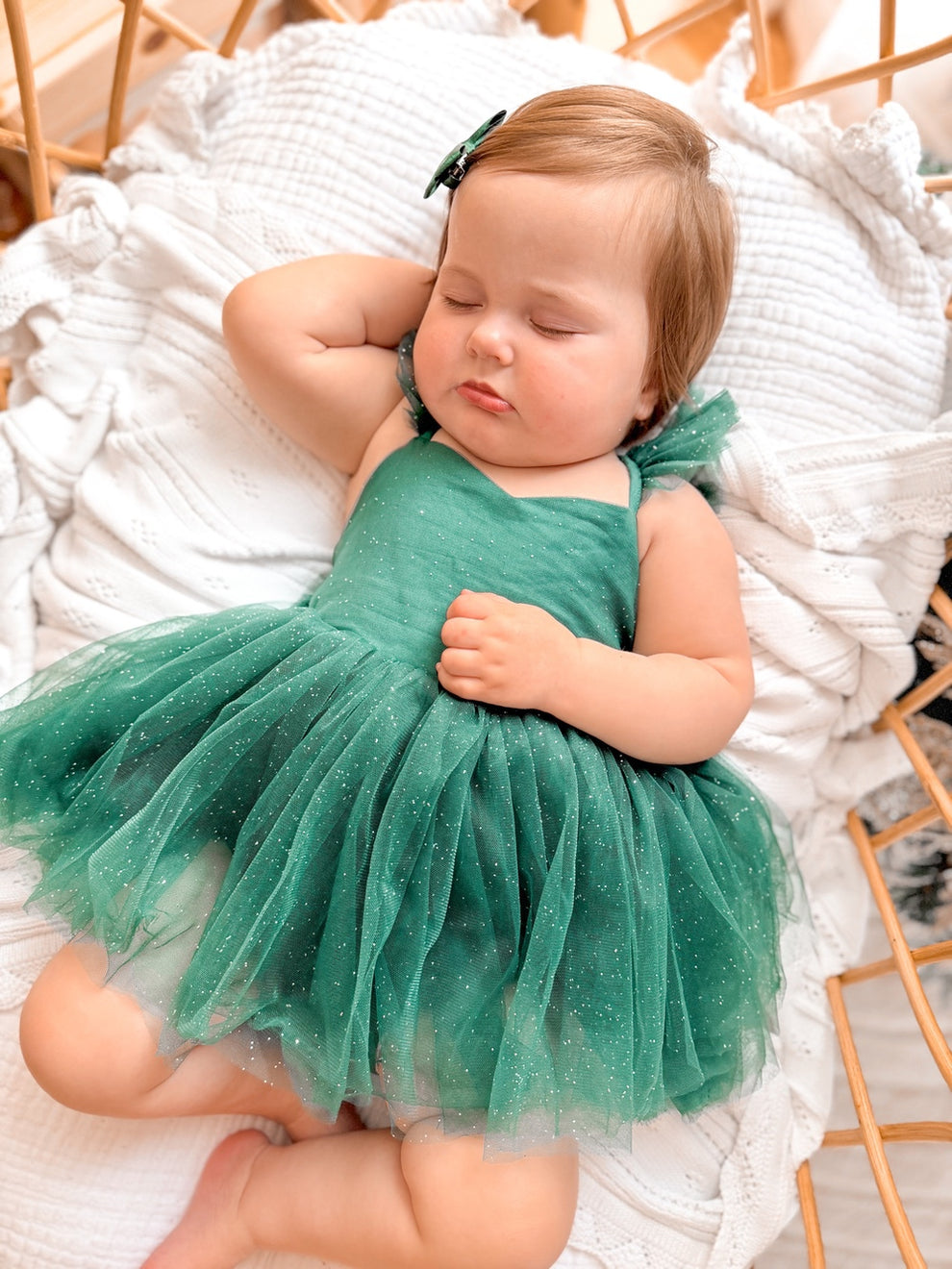 Belle Green Sparkle Baby Romper - A Little Lacey · Photo 2 of 9