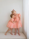 Blush peach hair bow set for babies, toddlers and girls