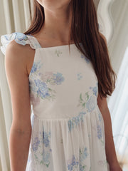 Brianna Girls Blue Floral Maxi Dress - A Little Lacey