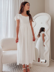 Catalina Frill Sleeve Chiffon Dress - A Little Lacey