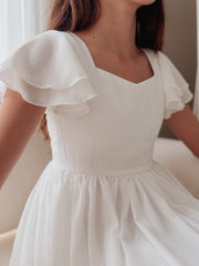Catalina Frill Sleeve Chiffon Dress - A Little Lacey