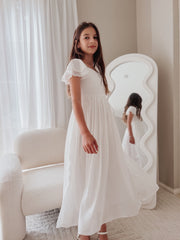 Catalina Frill Sleeve Chiffon Dress - A Little Lacey