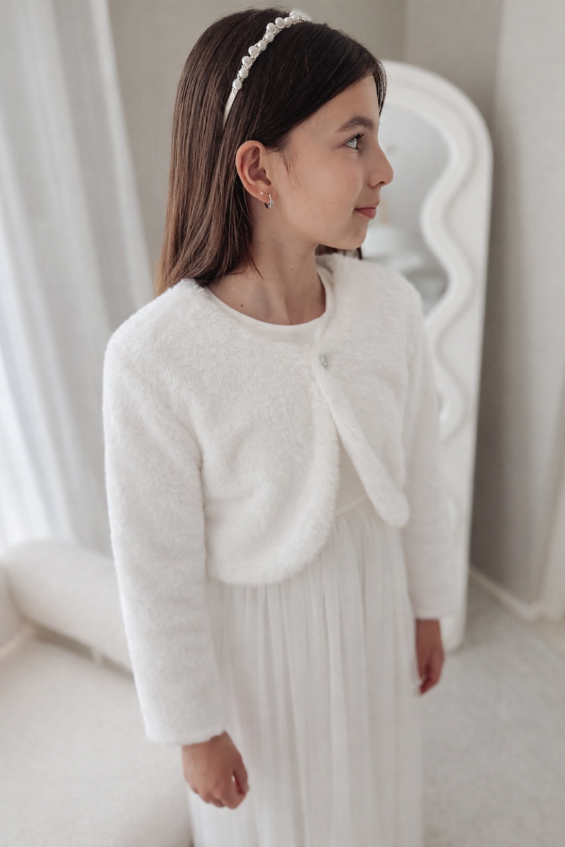 Celine White Fluffy Jacket - A Little Lacey