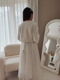 soft textured white jacket for girls