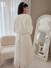 Celine White Fluffy Jacket - A Little Lacey