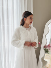 Celine White Fluffy Jacket - A Little Lacey