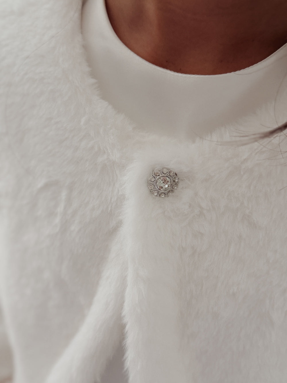 girls winter communion jacket white