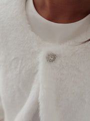 Celine White Fluffy Jacket - A Little Lacey