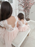 Celeste Girls Dress - White & Peach - A Little Lacey · Photo 14 of 15