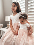 Celeste Girls Dress - White & Peach - A Little Lacey · Photo 6 of 15
