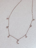 Starry silver necklace for girls with celestial charm details